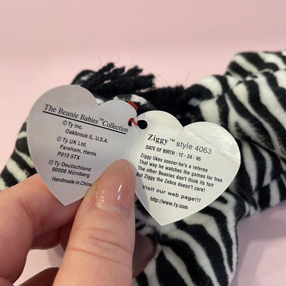 1995 Ziggy The Zebra Wide Stripes 4th Generation NWT PVC Pellets 9” long #4063 - Picture 9 of 11